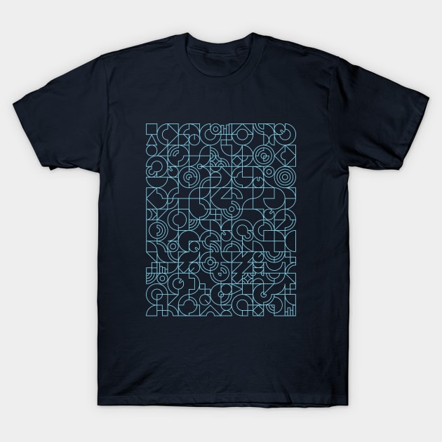 Electronic Music Producer Mosaic Pattern Blue T-Shirt by Atomic Malibu